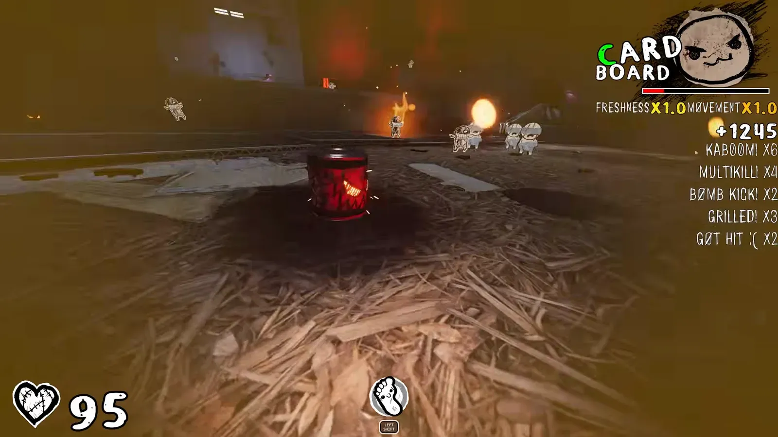 PAPERHEAD Chapter 1 boss fight health bar labeled BIG ZOMBIE in warehouse