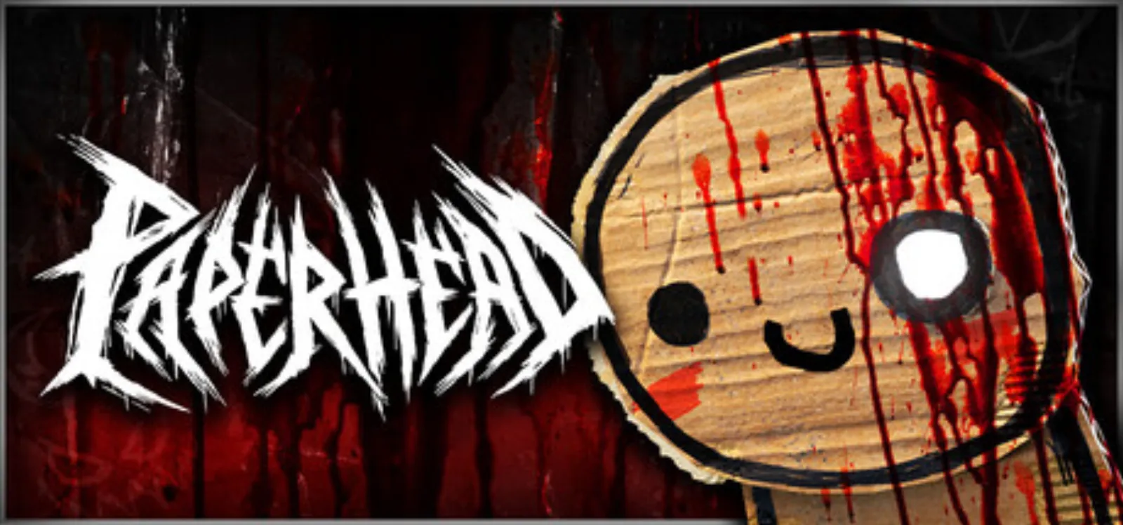 Steam store header art for PAPERHEAD cardboard world key art