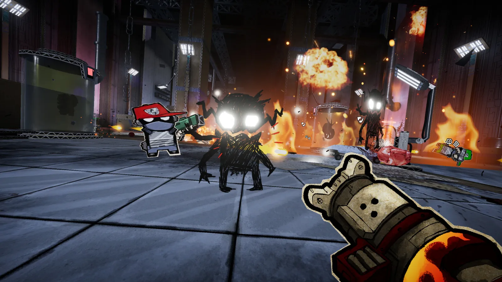 PAPERHEAD PC requirements visual industrial hall combat Steam screenshot